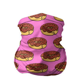 Бандана-труба 3D с принтом Пончики Паттерн в Белгороде, 100% полиэстер, ткань с особыми свойствами — Activecool | плотность 150‒180 г/м2; хорошо тянется, но сохраняет форму | donut | вкусный | вкусняшка | еда | пончик | розовый