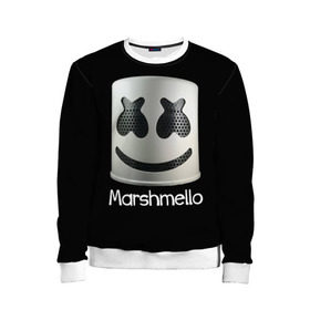 Детский свитшот 3D с принтом Marshmello в Белгороде, 100% полиэстер | свободная посадка, прямой крой, мягкая тканевая резинка на рукавах и понизу свитшота | marshmello | диджей | клуб | клубная музыка | маршмеллоу | маршмэлло | маршмэллоу | музыка | электронная