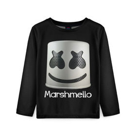 Детский лонгслив 3D с принтом Marshmello в Белгороде, 100% полиэстер | длинные рукава, круглый вырез горловины, полуприлегающий силуэт
 | marshmello | диджей | клуб | клубная музыка | маршмеллоу | маршмэлло | маршмэллоу | музыка | электронная