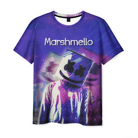 Мужская футболка 3D с принтом Marshmello в Белгороде, 100% полиэфир | прямой крой, круглый вырез горловины, длина до линии бедер | marshmello | диджей | клуб | клубная музыка | маршмеллоу | маршмэлло | маршмэллоу | музыка | электронная