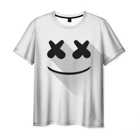 Мужская футболка 3D с принтом Marshmello в Белгороде, 100% полиэфир | прямой крой, круглый вырез горловины, длина до линии бедер | Тематика изображения на принте: marshmello | диджей | клуб | клубная музыка | маршмеллоу | маршмэлло | маршмэллоу | музыка | электронная