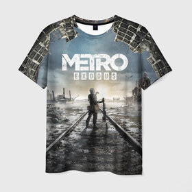 Мужская футболка 3D с принтом Metro в Белгороде, 100% полиэфир | прямой крой, круглый вырез горловины, длина до линии бедер | Тематика изображения на принте: exodus | metro | stalker | артем | исход | метро | сталкер | эксодус