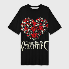 Платье-футболка 3D с принтом Bullet For My Valentine в Белгороде,  |  | bfmv | bullet for my valentine | metal | rock | группы | метал | музыка | рок | трэш
