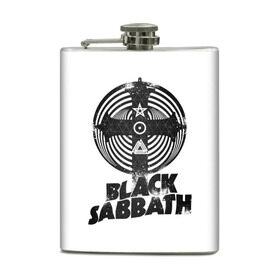 Фляга с принтом Black Sabbath в Белгороде, металлический корпус | емкость 0,22 л, размер 125 х 94 мм. Виниловая наклейка запечатывается полностью | Тематика изображения на принте: black sabbath | hard rock | heavy metal | блэк сабат | группы | метал | музыка | оззи осборн | рок | хард рок | хэви метал