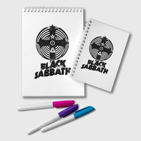 Блокнот с принтом Black Sabbath в Белгороде, 100% бумага | 48 листов, плотность листов — 60 г/м2, плотность картонной обложки — 250 г/м2. Листы скреплены удобной пружинной спиралью. Цвет линий — светло-серый
 | black sabbath | hard rock | heavy metal | блэк сабат | группы | метал | музыка | оззи осборн | рок | хард рок | хэви метал