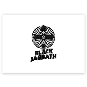 Поздравительная открытка с принтом Black Sabbath в Белгороде, 100% бумага | плотность бумаги 280 г/м2, матовая, на обратной стороне линовка и место для марки
 | black sabbath | hard rock | heavy metal | блэк сабат | группы | метал | музыка | оззи осборн | рок | хард рок | хэви метал