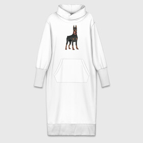 Платье удлиненное хлопок с принтом Доберман в Белгороде,  |  | doberman | dobermann | dog | доберман | собака | собаки