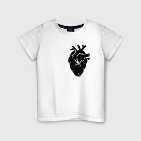 Детская футболка хлопок с принтом Heart Space в Белгороде, 100% хлопок | круглый вырез горловины, полуприлегающий силуэт, длина до линии бедер | анатомия | астронавт | вселенная | звезды | космонавт | космос | сердце