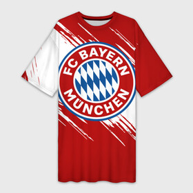 Платье-футболка 3D с принтом Бавария в Белгороде,  |  | bayern | fc bayern munchen | fcb | бавария | бундеслига | германия | мюнхенская бавария | форма | футбол | футболист | футбольная | футбольный клуб | футбольный клуб бавария мюнхен