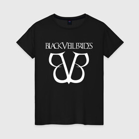 Женская футболка хлопок с принтом Black Veil Brides в Белгороде, 100% хлопок | прямой крой, круглый вырез горловины, длина до линии бедер, слегка спущенное плечо | black veil brides | heavy matal | metal | post hardcore | группы | метал | музыка | рок | хэви метал | эмо