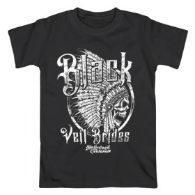 Мужская футболка хлопок с принтом Black Veil Brides в Белгороде, 100% хлопок | прямой крой, круглый вырез горловины, длина до линии бедер, слегка спущенное плечо. | Тематика изображения на принте: black veil brides | heavy matal | metal | post hardcore | группы | метал | музыка | рок | хэви метал | эмо