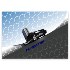 Поздравительная открытка с принтом Subaru Forester SF5 в Белгороде, 100% бумага | плотность бумаги 280 г/м2, матовая, на обратной стороне линовка и место для марки
 | Тематика изображения на принте: auto | forester | jdm | sf5 | subaru | subaru forester | субару | форестер