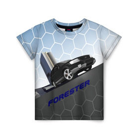 Детская футболка 3D с принтом Subaru Forester SF5 в Белгороде, 100% гипоаллергенный полиэфир | прямой крой, круглый вырез горловины, длина до линии бедер, чуть спущенное плечо, ткань немного тянется | auto | forester | jdm | sf5 | subaru | subaru forester | субару | форестер
