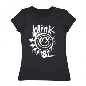 Женская футболка хлопок с принтом Blink 182 в Белгороде, 100% хлопок | прямой крой, круглый вырез горловины, длина до линии бедер, слегка спущенное плечо | punk | группы | кролик | музыка | панк