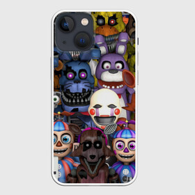 Чехол для iPhone 13 mini с принтом Five Nights At Freddys в Белгороде,  |  | five nights at freddys | foxy | аниматроники | игра | компьютерная игра | робот | фокси | фредди | чика