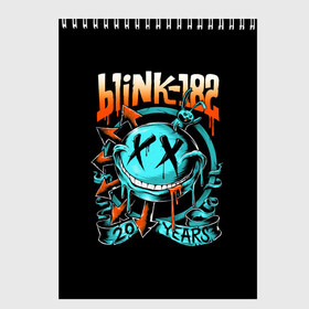 Скетчбук с принтом Blink 182 в Белгороде, 100% бумага
 | 48 листов, плотность листов — 100 г/м2, плотность картонной обложки — 250 г/м2. Листы скреплены сверху удобной пружинной спиралью | Тематика изображения на принте: punk | группы | кролик | музыка | панк