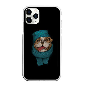 Чехол для iPhone 11 Pro матовый с принтом Бульдог в Белгороде, Силикон |  | арт | бульдог | вязанный | зима | зимняя одежда | иллюстрация | пес | песик | псина | собака | шарф