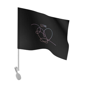 Флаг для автомобиля с принтом BTS LOVE YOURSELF | БТС в Белгороде, 100% полиэстер | Размер: 30*21 см | bangtan boys | bt21 | bts | bts army | bts stickers | j hope | jimin | jin | jungkook | k pop | rap monster | rapmon | suga | v | бтс | корея | стикеры bts