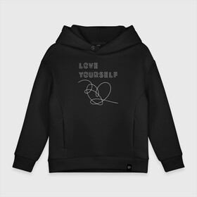 Детское худи Oversize хлопок с принтом BTS LOVE YOURSELF в Белгороде, френч-терри — 70% хлопок, 30% полиэстер. Мягкий теплый начес внутри —100% хлопок | боковые карманы, эластичные манжеты и нижняя кромка, капюшон на магнитной кнопке | bangtan boys | bt21 | bts | bts army | bts stickers | j hope | jimin | jin | jungkook | k pop | rap monster | rapmon | suga | v | бтс | корея | стикеры bts