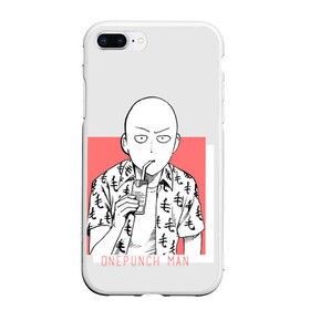 Чехол для iPhone 7Plus/8 Plus матовый с принтом Saitama (One-Punch Man) Ванпач в Белгороде, Силикон | Область печати: задняя сторона чехла, без боковых панелей | ванпач | ванпачнем | оппаи