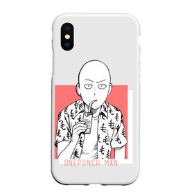 Чехол для iPhone XS Max матовый с принтом Saitama (One-Punch Man) Ванпач в Белгороде, Силикон | Область печати: задняя сторона чехла, без боковых панелей | ванпач | ванпачнем | оппаи