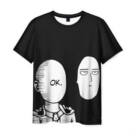 Мужская футболка 3D с принтом Saitama (One-Punch Man) в Белгороде, 100% полиэфир | прямой крой, круглый вырез горловины, длина до линии бедер | man | one punch | saitama | ванпач | ванпачмен | генос