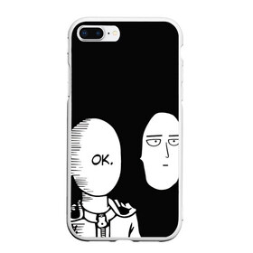 Чехол для iPhone 7Plus/8 Plus матовый с принтом Saitama (One-Punch Man) в Белгороде, Силикон | Область печати: задняя сторона чехла, без боковых панелей | Тематика изображения на принте: man | one punch | saitama | ванпач | ванпачмен | генос