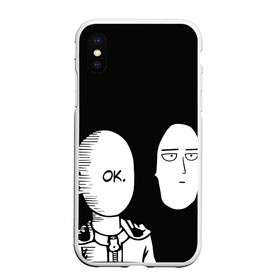 Чехол для iPhone XS Max матовый с принтом Saitama (One-Punch Man) в Белгороде, Силикон | Область печати: задняя сторона чехла, без боковых панелей | man | one punch | saitama | ванпач | ванпачмен | генос