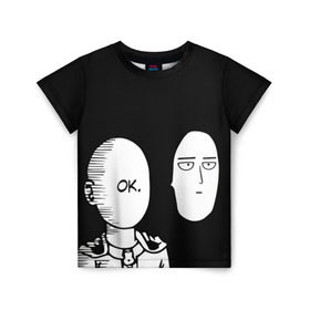 Детская футболка 3D с принтом Saitama (One-Punch Man) в Белгороде, 100% гипоаллергенный полиэфир | прямой крой, круглый вырез горловины, длина до линии бедер, чуть спущенное плечо, ткань немного тянется | man | one punch | saitama | ванпач | ванпачмен | генос