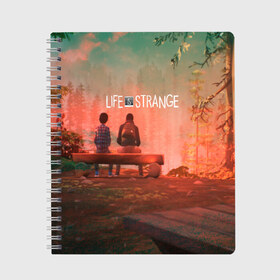 Тетрадь с принтом Life is Strange в Белгороде, 100% бумага | 48 листов, плотность листов — 60 г/м2, плотность картонной обложки — 250 г/м2. Листы скреплены сбоку удобной пружинной спиралью. Уголки страниц и обложки скругленные. Цвет линий — светло-серый
 | caulfield | chloe price | game | kate marsh | life | life is strange | life is strange: before the storm | max | strange | две луны | игры | кейт марш | колфилд | макс | подростки | студенты