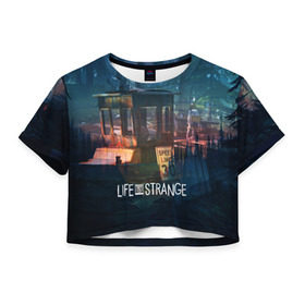 Женская футболка 3D укороченная с принтом Life is Strange в Белгороде, 100% полиэстер | круглая горловина, длина футболки до линии талии, рукава с отворотами | 