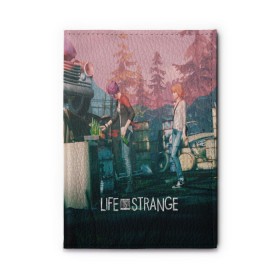 Обложка для автодокументов с принтом Life is Strange в Белгороде, натуральная кожа |  размер 19,9*13 см; внутри 4 больших “конверта” для документов и один маленький отдел — туда идеально встанут права | Тематика изображения на принте: caulfield | chloe price | game | kate marsh | life | life is strange | life is strange: before the storm | max | strange | две луны | игры | кейт марш | колфилд | макс | подростки | студенты