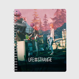 Тетрадь с принтом Life is Strange в Белгороде, 100% бумага | 48 листов, плотность листов — 60 г/м2, плотность картонной обложки — 250 г/м2. Листы скреплены сбоку удобной пружинной спиралью. Уголки страниц и обложки скругленные. Цвет линий — светло-серый
 | Тематика изображения на принте: caulfield | chloe price | game | kate marsh | life | life is strange | life is strange: before the storm | max | strange | две луны | игры | кейт марш | колфилд | макс | подростки | студенты