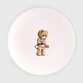 Тарелка с принтом Nasty bear в Белгороде, фарфор | диаметр - 210 мм
диаметр для нанесения принта - 120 мм | медведь | мишка | плюшевый | селфи | тедди