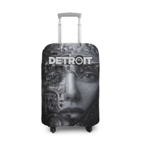 Чехол для чемодана 3D с принтом Detroit become human в Белгороде, 86% полиэфир, 14% спандекс | двустороннее нанесение принта, прорези для ручек и колес | 2038 | become | connor | dbh | human | kara | андроид | девиант | детройт | кара | квест | коннор | маркус