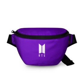 Поясная сумка 3D с принтом BTS PURPLE в Белгороде, 100% полиэстер | плотная ткань, ремень с регулируемой длиной, внутри несколько карманов для мелочей, основное отделение и карман с обратной стороны сумки застегиваются на молнию | bangtan boys | bt21 | bts | bts army | bts stickers | j hope | jimin | jin | jungkook | k pop | purple | rap monster | rapmon | suga | v | бтс | корея | пурпурный | стикеры bts | фиолетовый