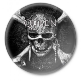 Значок с принтом Queen в Белгороде,  металл | круглая форма, металлическая застежка в виде булавки | Тематика изображения на принте: queen | брайан мэи | британская | группа | джон дикон | королева | роджер тейлор | рок | фредди меркьюри
