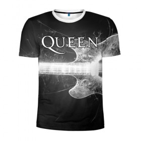 Мужская футболка 3D спортивная с принтом Queen в Белгороде, 100% полиэстер с улучшенными характеристиками | приталенный силуэт, круглая горловина, широкие плечи, сужается к линии бедра | queen | брайан мэи | британская | группа | джон дикон | королева | роджер тейлор | рок | фредди меркьюри
