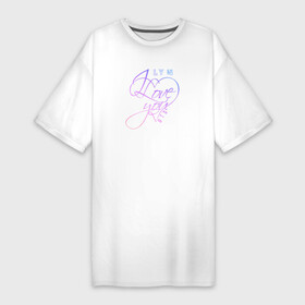 Платье-футболка хлопок с принтом BTS LOVE YOU в Белгороде,  |  | bangtan boys | bt21 | bts | bts army | bts stickers | j hope | jimin | jin | jungkook | k pop | rap monster | rapmon | suga | v | бтс | корея | стикеры bts