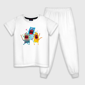 Детская пижама хлопок с принтом Банзай в Белгороде, 100% хлопок |  брюки и футболка прямого кроя, без карманов, на брюках мягкая резинка на поясе и по низу штанин
 | black | cat | cool | creative | cry | dark | design | halloween | hype | kitten | supreme | vanguard | авангард | дизайн | кот | котенок | кошка | креатив | крик | круто | темный | хайп | хэллоуин | черный