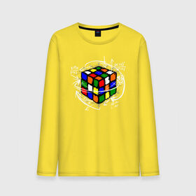 Мужской лонгслив хлопок с принтом Кубик Рубика в Белгороде, 100% хлопок |  | mathematica | магия. формулы | математик | математика | наука | технарь