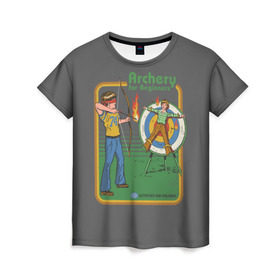 Женская футболка 3D с принтом Archery в Белгороде, 100% полиэфир ( синтетическое хлопкоподобное полотно) | прямой крой, круглый вырез горловины, длина до линии бедер | 80 е | 80s | 90 е | 90s | oldschool | retro | retrowave | stranger thing | vintage | винтаж | олдскул | ретро | ретровейв | странные дела
