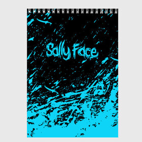 Скетчбук с принтом SALLY FACE в Белгороде, 100% бумага
 | 48 листов, плотность листов — 100 г/м2, плотность картонной обложки — 250 г/м2. Листы скреплены сверху удобной пружинной спиралью | face | game | horror | sally | sally face | игра | мальчик с протезом | салли | салли фейс | ужасы