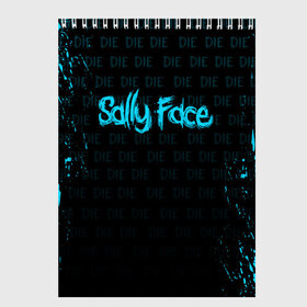 Скетчбук с принтом SALLY FACE в Белгороде, 100% бумага
 | 48 листов, плотность листов — 100 г/м2, плотность картонной обложки — 250 г/м2. Листы скреплены сверху удобной пружинной спиралью | death | die | face | game | horror | sally | sally face | игра | мальчик с протезом | салли | салли фейс | ужасы