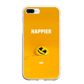 Чехол для iPhone 7Plus/8 Plus матовый с принтом Marshmello Happier в Белгороде, Силикон | Область печати: задняя сторона чехла, без боковых панелей | christopher | comstock | dj | dotcom | friends | marshmallow | marshmello | usa | диджей | друзья | комсток | крис | маршмэллоу | продюсер | сша