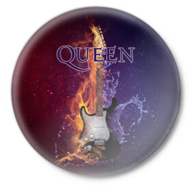Значок с принтом Queen в Белгороде,  металл | круглая форма, металлическая застежка в виде булавки | queen | брайан мэи | британская | группа | джон дикон | королева | роджер тейлор | рок | фредди меркьюри