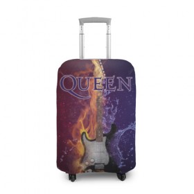 Чехол для чемодана 3D с принтом Queen в Белгороде, 86% полиэфир, 14% спандекс | двустороннее нанесение принта, прорези для ручек и колес | queen | брайан мэи | британская | группа | джон дикон | королева | роджер тейлор | рок | фредди меркьюри