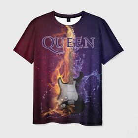 Мужская футболка 3D с принтом Queen в Белгороде, 100% полиэфир | прямой крой, круглый вырез горловины, длина до линии бедер | Тематика изображения на принте: queen | брайан мэи | британская | группа | джон дикон | королева | роджер тейлор | рок | фредди меркьюри