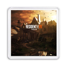 Магнит 55*55 с принтом RESIDENT EVIL 7 в Белгороде, Пластик | Размер: 65*65 мм; Размер печати: 55*55 мм | biohazard | biohazard 7 | crocodile | fang | game | hand | monster | new umbrella | resident evil | resident evil 7 | umbrella | umbrella corp | umbrella corporation | zombie