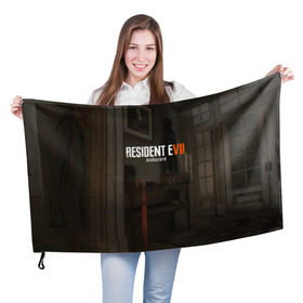 Флаг 3D с принтом Resident Evil 7 в Белгороде, 100% полиэстер | плотность ткани — 95 г/м2, размер — 67 х 109 см. Принт наносится с одной стороны | 